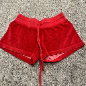 Hard tail women’s red terry shorts